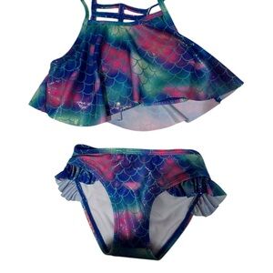 APPAMAN Kids Swim Bikini - Blue, Pink, and Green Irridescent - size 2 - NWT